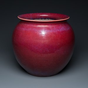 Grande jardinière en porcelaine de Chine à émail flambé, 19ème — photo 1