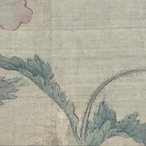 Grande peinture sur rouleau, encadrée, à décor d'oiseau et de fleurs, Chine, 18e — photo 9