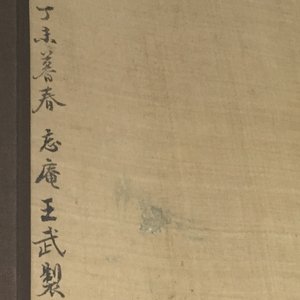 Grande peinture sur rouleau, encadrée, à décor d'oiseau et de fleurs, Chine, 18e — photo 14
