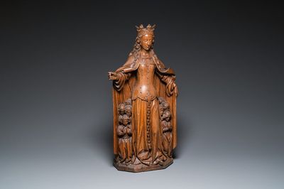 Grande Sainte-Ursule et huit vierges en chêne sculpté, Flandres, probablement Malines, 16ème