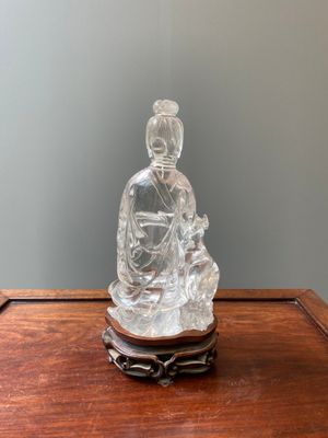 Grande sculpture de Lan Caihe en cristal de roche, Chine, 19ème — photo 3