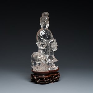 Grande sculpture de Lan Caihe en cristal de roche, Chine, 19ème — photo 1