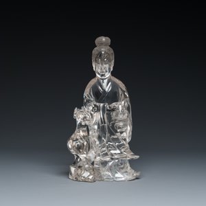 Grande sculpture de Lan Caihe en cristal de roche, Chine, 19ème — photo 2