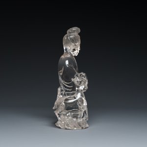 Grande sculpture de Lan Caihe en cristal de roche, Chine, 19ème — photo 5
