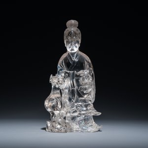 Grande sculpture de Lan Caihe en cristal de roche, Chine, 19ème — photo 8