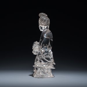 Grande sculpture de Lan Caihe en cristal de roche, Chine, 19ème — photo 9
