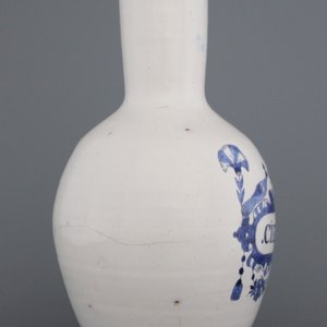 Grote blauw en witte apothekersfles in Brussels aardewerk, A:CIEHORI, 18e eeuw — foto 1
