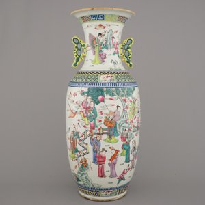Grote vaas in Chinees porselein met tuinscene, 19e eeuw — foto 2
