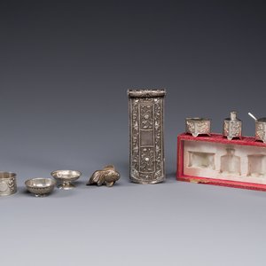 Groupe de dix petit objets en argent, Chine, marque Bao Sheng 寶升, 19/20ème — photo 1