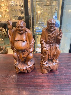 Groupe de sculptures en buis représentant 18 Luohan, Chine, 20ème — photo 28