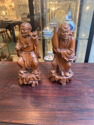 Groupe de sculptures en buis représentant 18 Luohan, Chine, 20ème — photo 41