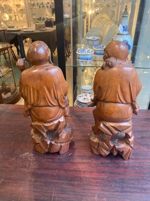 Groupe de sculptures en buis représentant 18 Luohan, Chine, 20ème — photo 42