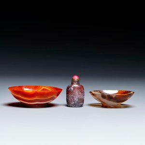 Groupe de sculptures en lapis-lazuli, quartz rose et autres pierres précieuses, Chine, 19/20ème — photo 6