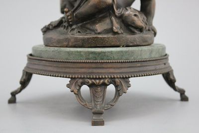 Groupe en bronze avec le jeune Bacchus, signé Clodion, 19e