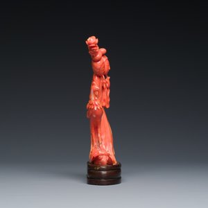 Groupe figurant deux femmes au phénix en corail rouge, Chine, 19/20ème — photo 5