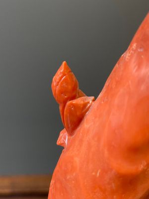 Groupe figurant Guanyin avec un garçon sur une fleur de lotus en corail rouge, Chine, 19/20ème — photo 10