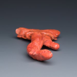 Groupe figurant Guanyin avec un garçon sur une fleur de lotus en corail rouge, Chine, 19/20ème — photo 9