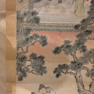 Gu Jianlong (China, 1606-1687): Figuren in een tuin, inkt en kleur op papier, gemonteerd op drager — foto 11