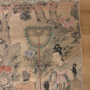 Gu Jianlong (China, 1606-1687): Figuren in een tuin, inkt en kleur op papier, gemonteerd op drager — foto 9