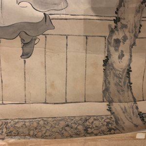 Gu Jianlong (Chine, 1606-1687): Figures dans un jardin, encre et couleurs sur papier, monté — photo 14