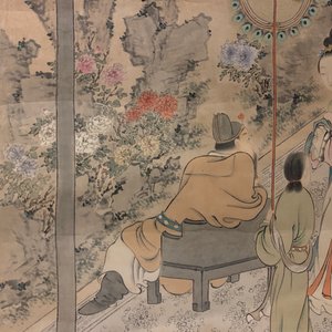 Gu Jianlong (Chine, 1606-1687): Figures dans un jardin, encre et couleurs sur papier, monté — photo 8