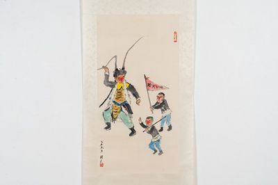 Guan Liang 關良 (1900-1986): 'Roi des singes', encre et couleur sur papier, datée 1955