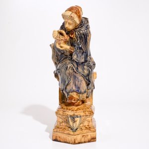 Gustave Pickery (1862-1921), een groep in Vlaams aardewerk, “De dame met de vuurkorf" — foto 3