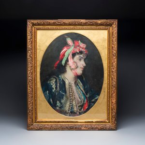Harry Humphrey Moore (1844–1926), An Oriental beauty, oil on canvas — 照片 1