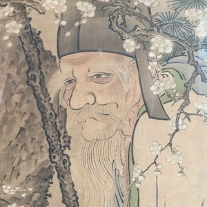 Hasegawa Settan 长谷川雪旦(1778-1843): 'Portrait of Sesshū 雪舟圖', ink and colour on silk — photo 2