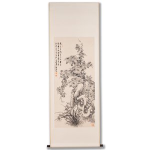He Xiangning 何香凝 (1878-1972): 'Chrysanten', ink on paper, dated 1954 — foto 2