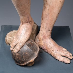 Hercule et Mercure, une paire d'importants télamons en bois polychromé, Italie du Nord, 17ème — photo 9