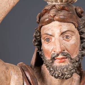 Hercules and Mercury, a pair of impressive large polychromed wooden telamons, Northern Italy, 17th C. — photo 11