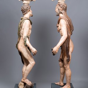 Hercules and Mercury, a pair of impressive large polychromed wooden telamons, Northern Italy, 17th C. — photo 3