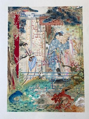 Hu Yefo 胡也佛 (1908-1980): 'Four scenes from Xi Xiang Ji', ink and colour on paper — photo 6