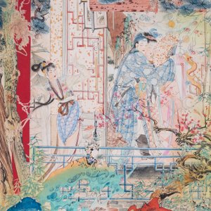 Hu Yefo 胡也佛 (1908-1980): 'Four scenes from Xi Xiang Ji', ink and colour on paper — photo 4