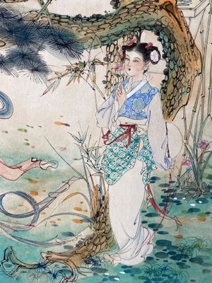 Hu Yefo 胡也佛 (1908-1980): 'Quatre scènes du Xi Xiang Ji', encre et couleurs sur papier — photo 15