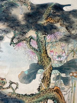 Hu Yefo 胡也佛 (1908-1980): 'Quatre scènes du Xi Xiang Ji', encre et couleurs sur papier — photo 16