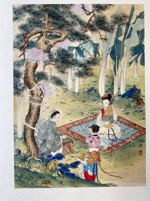 Hu Yefo 胡也佛 (1908-1980): 'Vier scènes uit de Xi Xiang Ji', inkt en kleur op papier — foto 2