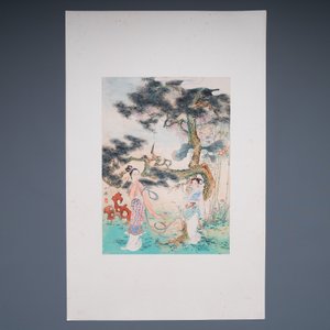 Hu Yefo 胡也佛 (1908-1980): 'Vier scènes uit de Xi Xiang Ji', inkt en kleur op papier — foto 3