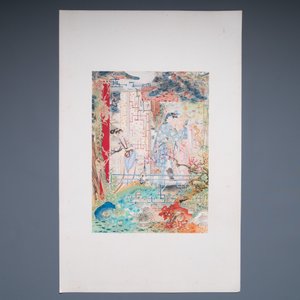 Hu Yefo 胡也佛 (1908-1980): 'Vier scènes uit de Xi Xiang Ji', inkt en kleur op papier — foto 5