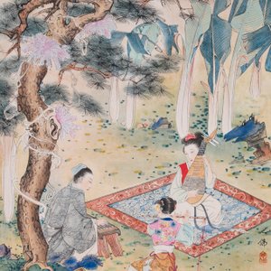 Hu Yefo 胡也佛 (1908-1980): 'Vier scènes uit de Xi Xiang Ji', inkt en kleur op papier — foto 6