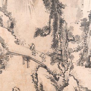 Huai Tang Shi 槐堂氏: 'Mountainous landscape after Shen Zhou', ink on paper — foto 6