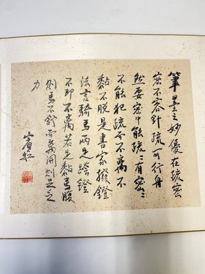 Huang Binhong 黄宾虹 (1865-1955): Album of nine landscape works accompanied by calligraphy, ink and colour on paper — photo 5