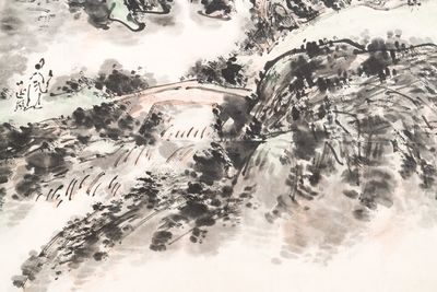 Huang Binhong 黃賓虹 (1865-1955): 'Mountainous landscape', ink and colour on paper — photo 6