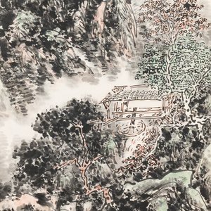 Huang Binhong 黃賓虹 (1865-1955): 'Mountainous landscape', ink and colour on paper — photo 1