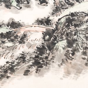 Huang Binhong 黃賓虹 (1865-1955): 'Mountainous landscape', ink and colour on paper — photo 6
