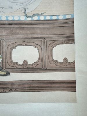 Huang Bore 黃般若 (1901-1968): 'Vimalakirti and his servant', ink and colour on paper, dated 1947 — foto 5