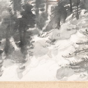 Huang Jusu 黃居素 (1897-1986): 'Mountainous landscape' and Chinese school: 'Pagoda', ink and colour on paper, dated 1969 — 照片 10