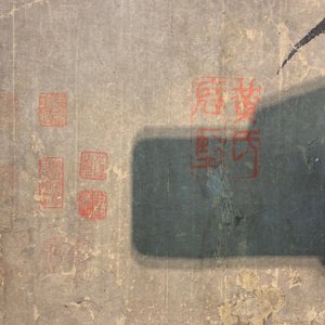 Huang Tingjian (Chine, 1045-1105): Calligraphie, encre sur papier, monté en rouleau aux boutons de jade — photo 32