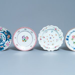 Huit assiettes en porcelaine de Chine famille rose, Qianlong — photo 4